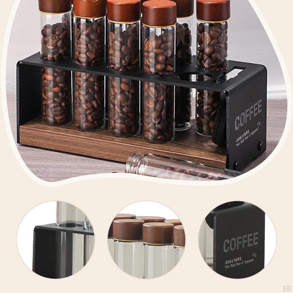 Skleněný držák/dávkovač na kávová zrna 8,5 palce x 3,5 x 3,2 palce pro efektivní kontrolu porcí