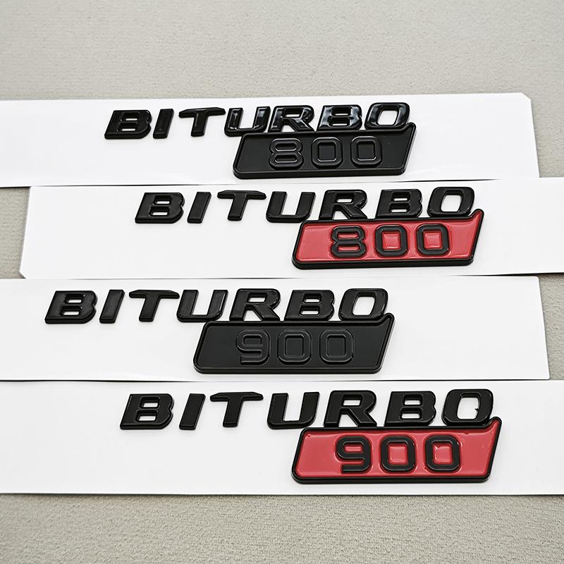 Car Styling Biturbo 800 900 Car Sticker Gloss Black Side Fender Emblem Decals For Mercedes Benz Brabus AMG Modified Accessories QV1