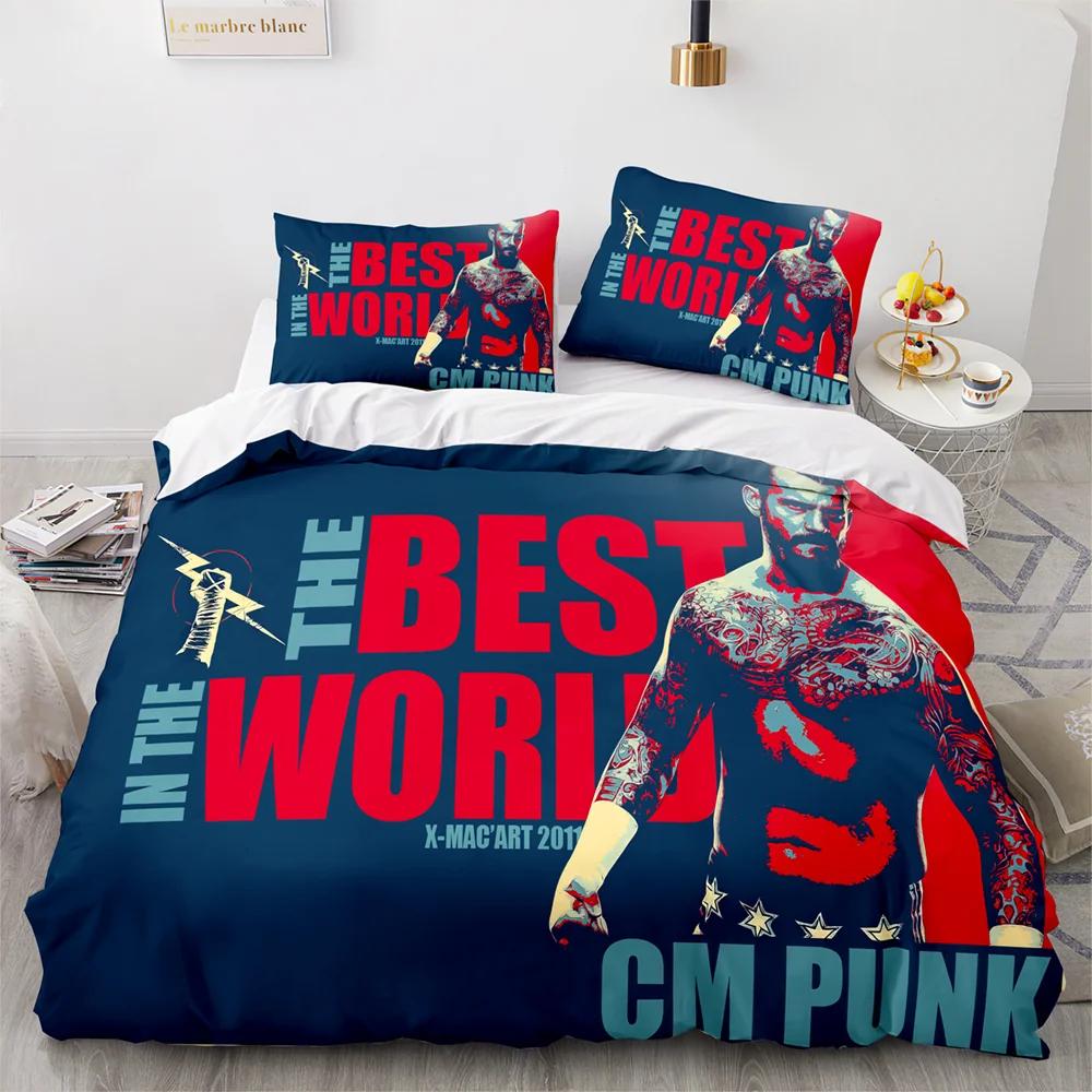 3D-printat WWE Brottningsspel Sängkläder Set Pojkar Flickor Enkel Dubbel Queen Size Påslakan Örngott Säng Barn Vuxna Hemtextil