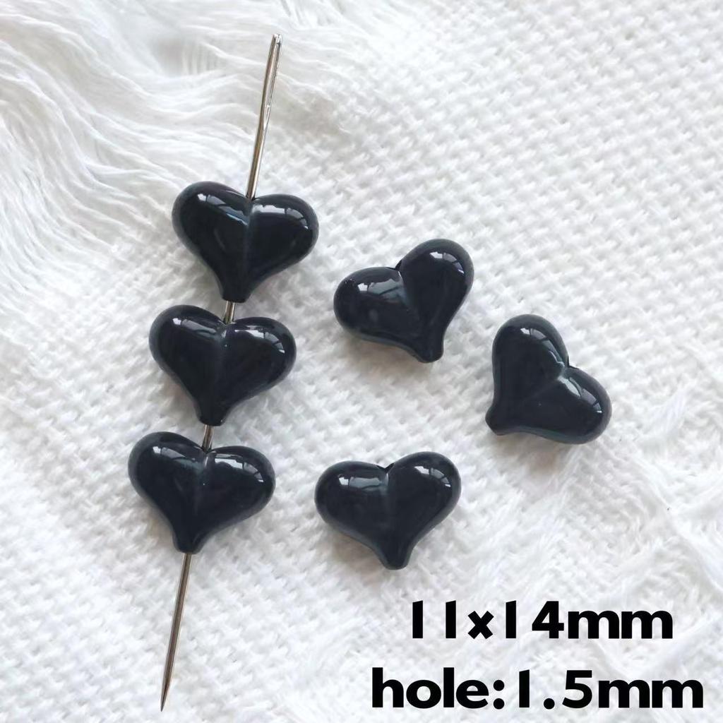 Seven-Color Small Peach Heart Acrylic Beads 11x14mm for DIY Phone Chain Pendants