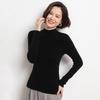 Autumn & Winter Slim-Fit Women's Ribbed Pullover Sweater - Half-High Collar, Casual & Versatile Fashion Base Layer