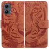 For Motorola Edge (2024) 5G Shockproof Case Tiger Imprint Leather Wallet Phone Cover
