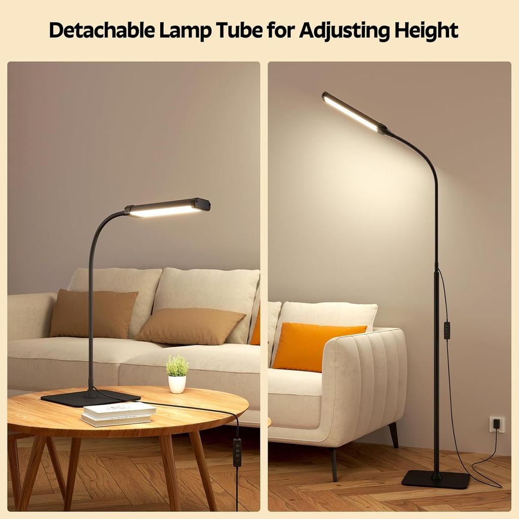 Tall Floor Lamp, Regular/Touch Model-With Remote Control, Adjustable Height & Brightness, 3 Color Modes
