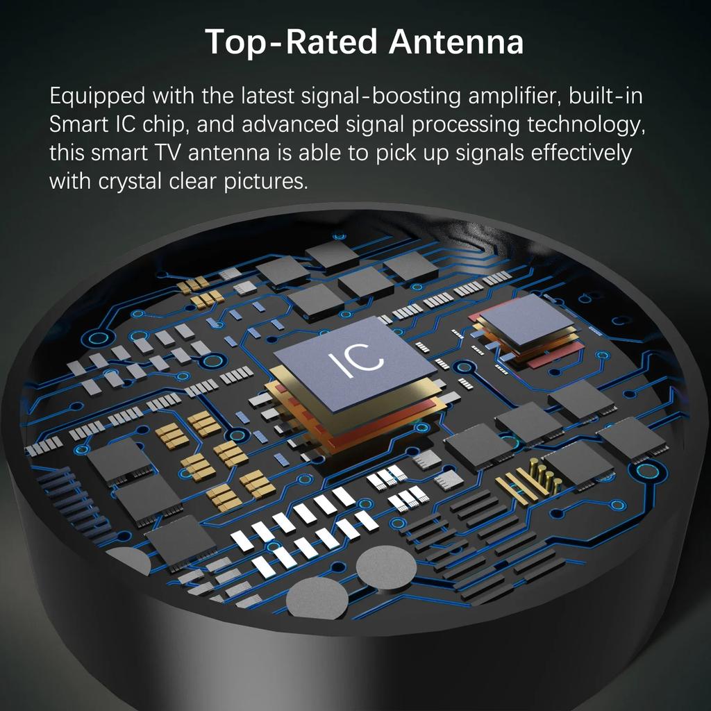 5600 Miles HD Digital TV Antenna - 4K 1080P Long Range Signal Booster for ATSC/DVB-T/ISDB Free View