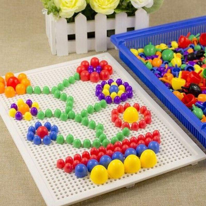 Interlocking Mushroom Nails Puzzle Toy for Kids - Creative Assembly Blocks for Boys & Girls, Perfect Birthday or Kindergarten Gift