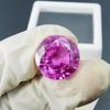 Natural Pink Sapphire Loose Gemstone Round Cut 24 Ct Enhanced September Birthday Birthstone