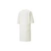 Puma Solid Color Logo Embroidered Round Neck Pullover Short Sleeve Dress Women dresses Beige 670955-99