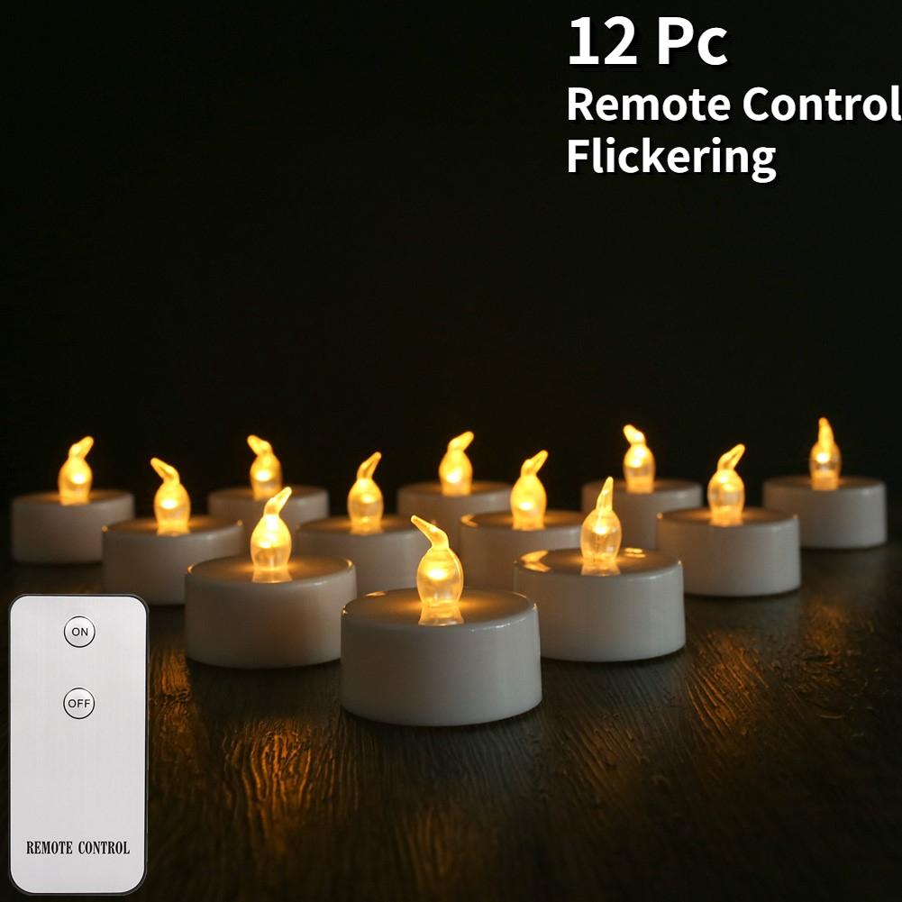 Candles 12/24 Pack Warm Yellow Flameless LED Tea Lights Battery Operated 200+Hours For Aniversary Wedding Home Table Decoration