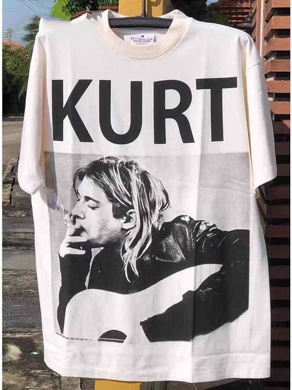 

Plus Size 300 Pounds Kurt Donald Cobain Vintage Short Sleeve TShirt Womens Fat MM Top Korean Style Loose Fit Cotton Summer 4XL