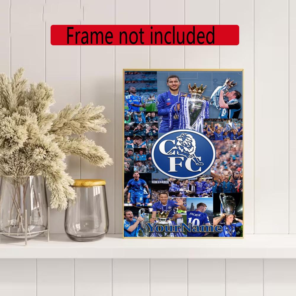 Chelsea Fc Customize Your Name Diamond Painting Round Diamond Rhinestones Mosaic Diamond Embroidery Wall Paintings Rhinestones Gift Frameless