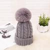 Plush Twist Wool Ball Woolen Hat for Women Winter Korean Style Thickened Button Knitted Hat Ear Protection Bag Head Hat Pullover Cold Hat
