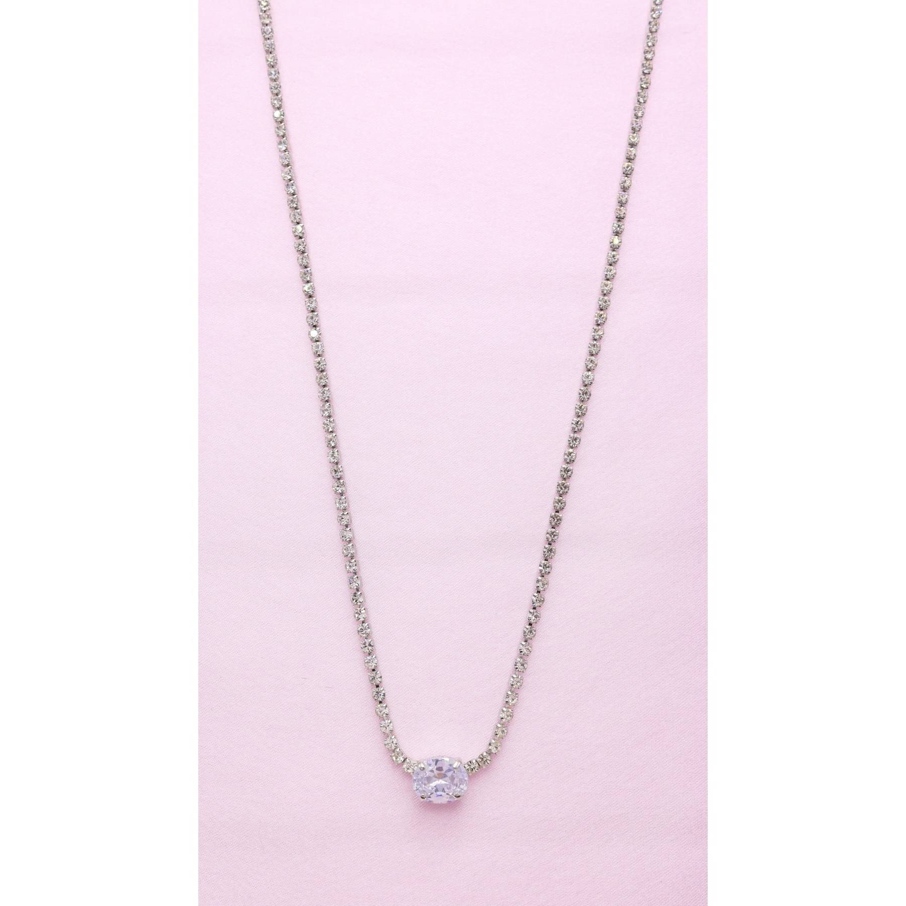 

Women s Zircon Stone Full Round Waterway Ellipse Stone Necklace