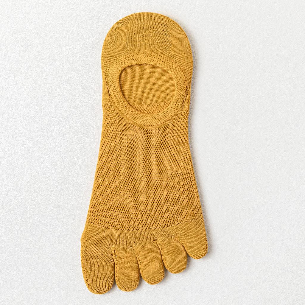 Women's Antibacterial Breathable Cotton Toe Socks - Low-Cut Invisible Boat Style