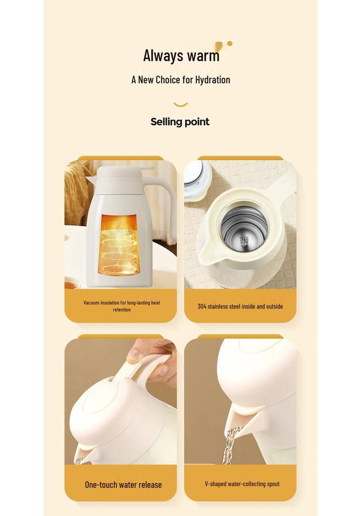 Genuine Hass Large Capacity Stainless Steel Thermos Flask for Dorm or Office