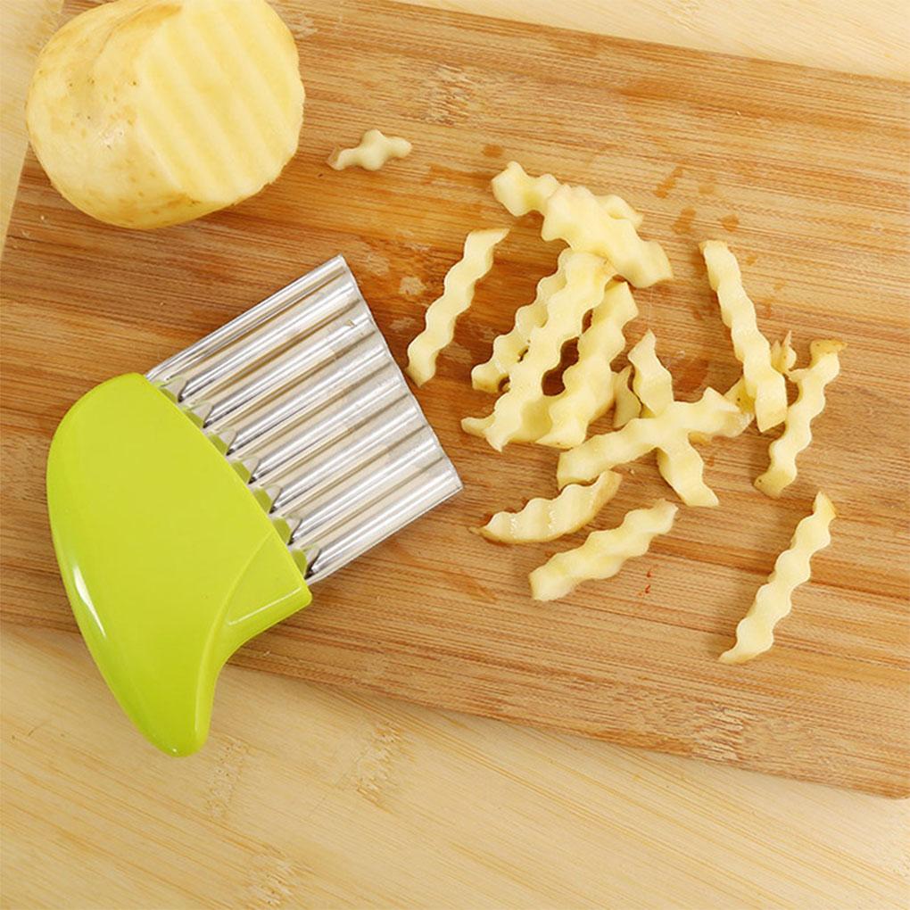 French Fries Cutter Vegetable Potato Chips Making Wavy Edged Fruit Slicer Kitchen Tool