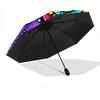 1 Stück Bunter Eulen-Mandala Faltbarer Regenschirm Mit Ausgezeichnetem UV-Schutz, 8 Speichen Lässiger Langlebiger Leichter Tragbarer Reise-Regenschirm Für M