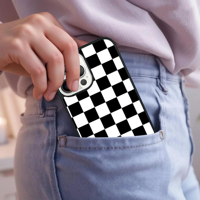 Chequered Chess Pattern Phone Case For iPhone 17 Air 15 16e 14 13 Pro Max Coque 12 11 Pro Max PLUS Cover