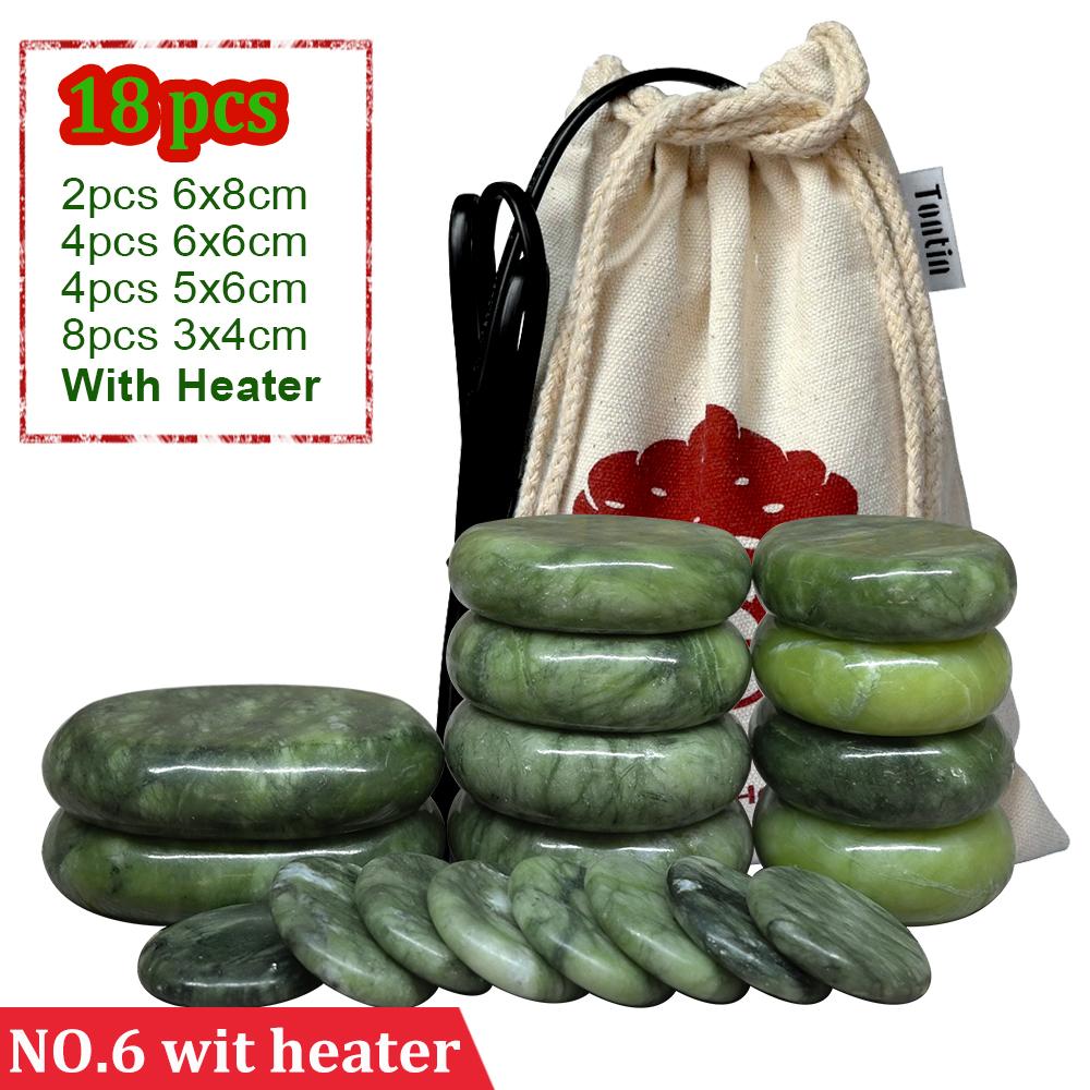 

Тонтин нефритовая глазурь, массажный набор с горячими камнями, массажер для спины, уход за здоровьем, камни для массажа позвоночника, базальтовый лавовый камень, спа 1set（NO6 with heater）