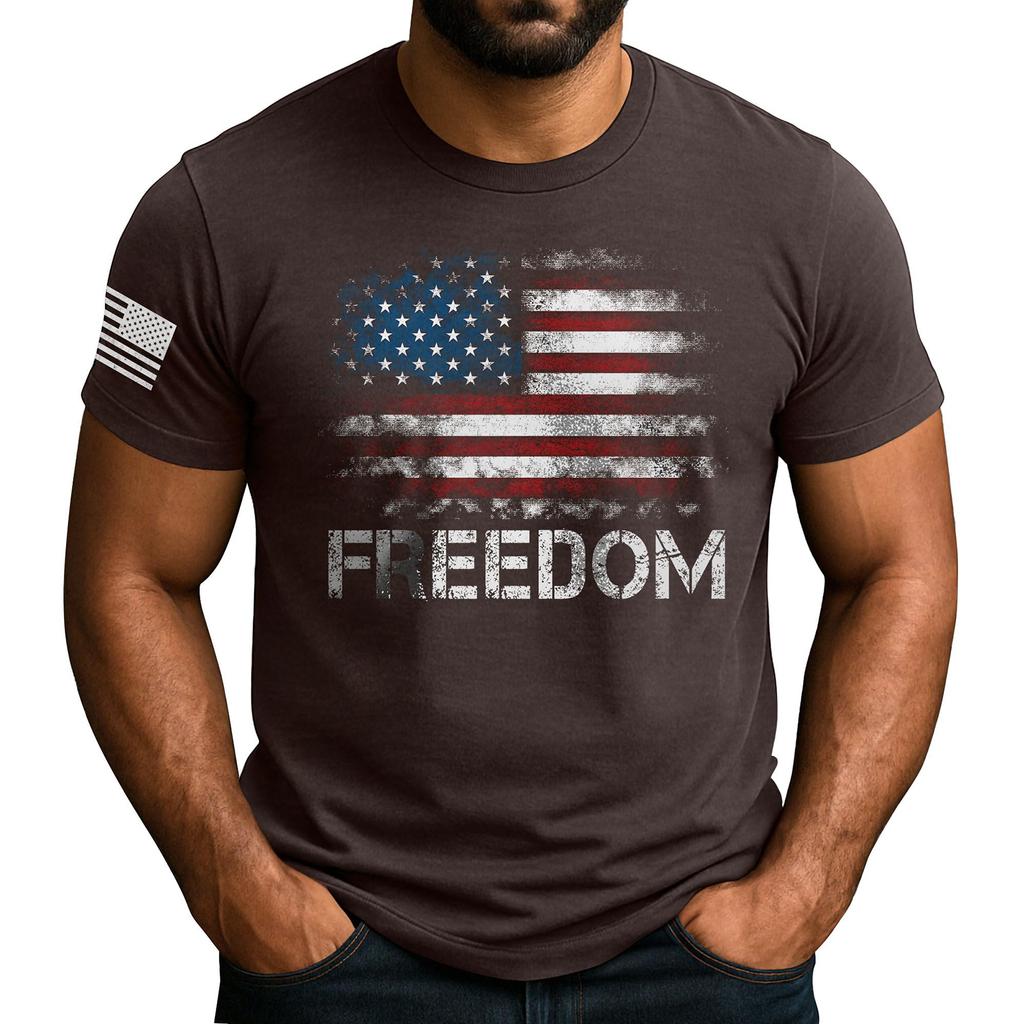 Men's  Popular T-shirt Printed Round Neck Short Sleeve T-shirt