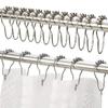 12pcs/set Stainless Steel Curtain Hooks Bath Curtain Rollerball Shower Curtain Rings Hooks 5 Rollers Polished Satin Nickel Ball