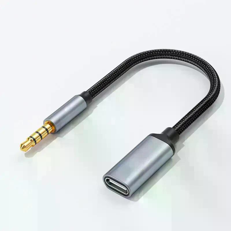 Phone Tablet PC Accessories With USB C Port Cable Conversion Earphone Microphone 3.5mm To Type-C Aux Analog signal Audio Adapter