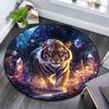 Tiger Cosmic Round Area Rug,Carpet Rug for Living Room Bedroom Sofa Playroom Decor,Non-slip Floor Mat