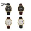 Leather Strap Men Watch Men's Analog Quartz Watches Minimalist Three-Hand