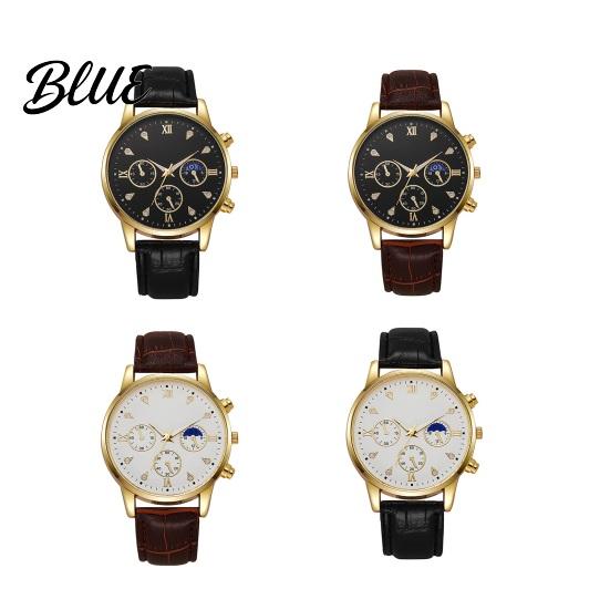 Leather Strap Men Watch Men's Analog Quartz Watches Minimalist Three-Hand