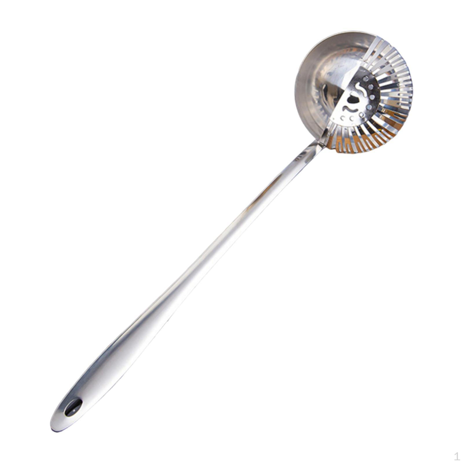 

Половник для супа, ложка-дуршлаг, кухонная утварь, кулинарный скиммер, сито для магазина, ресторана серебряный