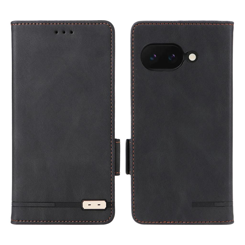 For Google Pixel 9a Case Leather Wallet Flip Phone Cover with Hardware Decor
