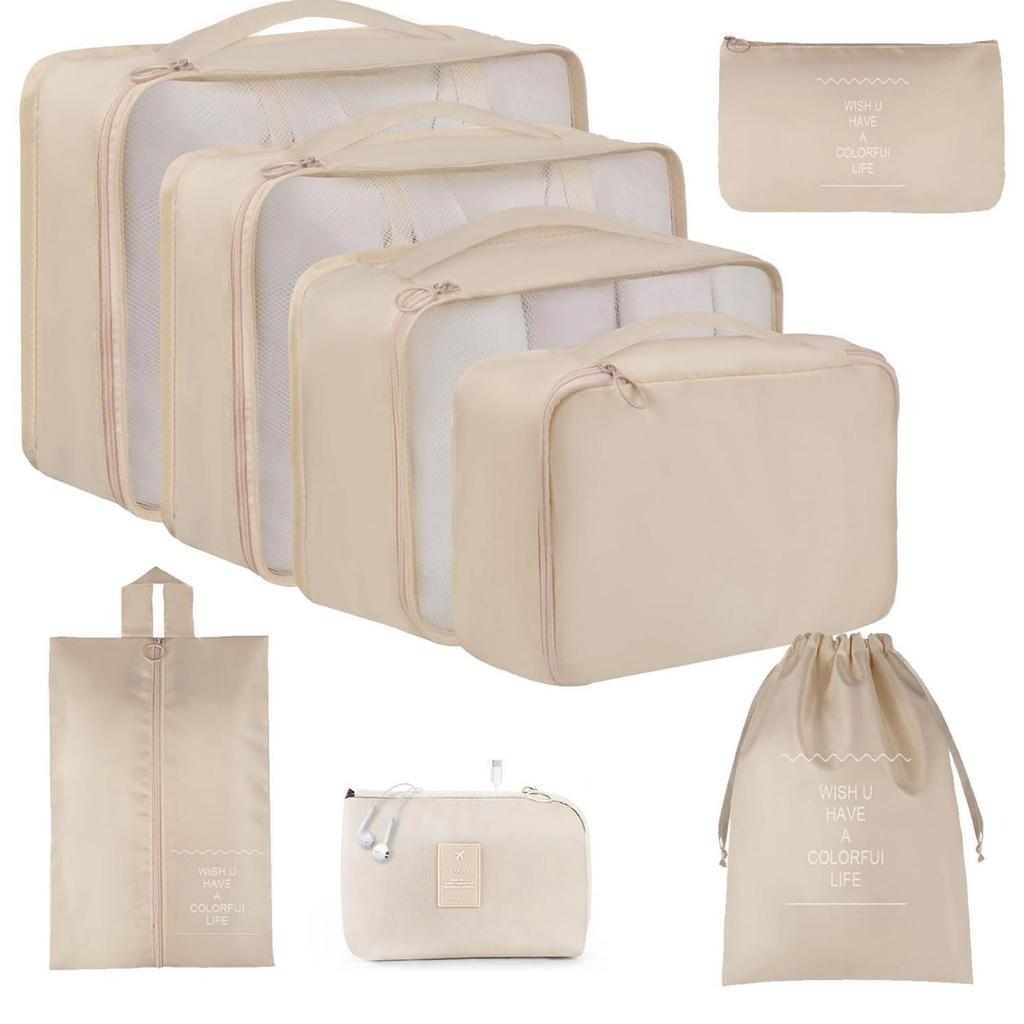 Seven-Piece Travel Storage Set: Wash Bag, Clothes, Underwear Organizer & Folding Sub-Pack