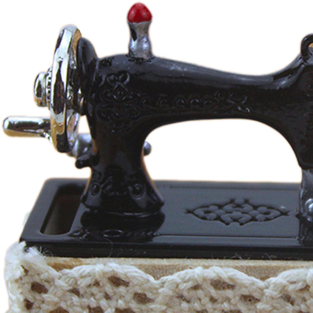 1:12 Dollhouse Miniature Sewing Machine Model for Living Room Bedroom Decor Ornament