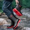 Multi-series high men's rain boots elastic rope mountaineering waterproof shoes 28/39 non-slip fishing wading boots