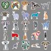 50 Greyhound Doodle Stickers Personalized Cartoon Cute Dog Decorative Mobile Phone Case Water Cup Computer Stickers