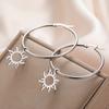 Teamer Trendige Große Creolen Stern Sonne Herz Blume Ahornblatt Edelstahl Ohrringe für Damen Mädchen Street Office Schmuck