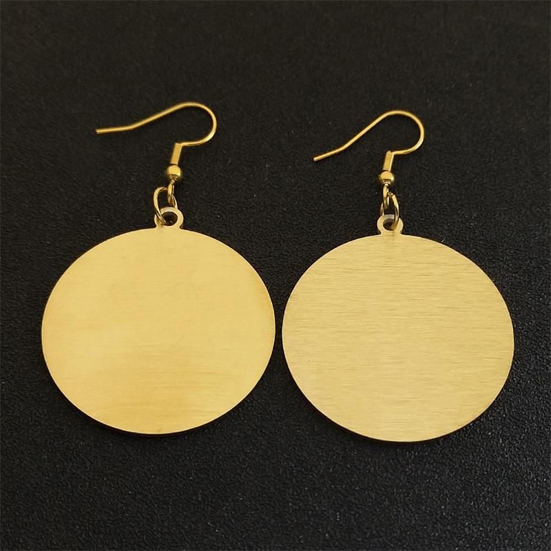 Je Tetragrammaton Hebrew Pentagram Stainless Steel Earrings for Women Gold Color Charm Earring Drops Jewelry E6064S02