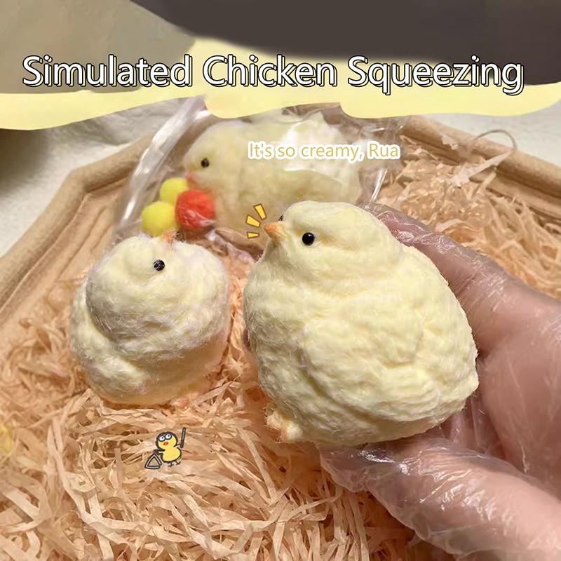1Pc Silicone Hen Chicks Adult Kids Birthday Gift Toy Handmade Squishy Plush Simulation Yellow Chicken Squeezing Pinching Toys