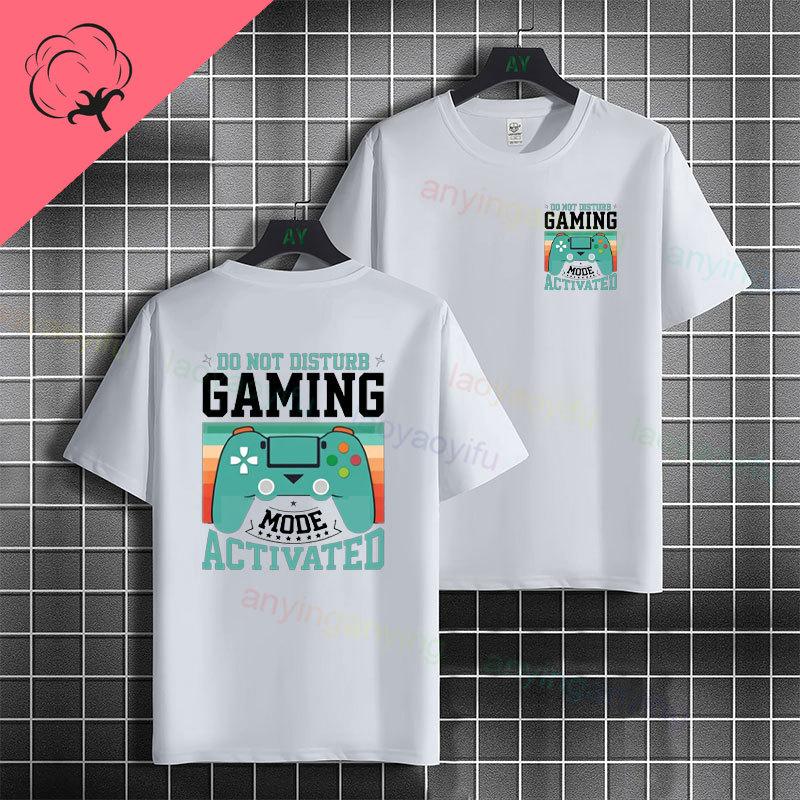 Funny Do Not Disturb Gaming Mode Activated Graphic Tshirt Casual 100cotton Short Sleeve Tshirt For Gamer Boys Girls Daily Wear