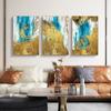 Gold And Blue Abstract Posters and Prints Oil Painting On Canvas Cuadros Pictures On the Wall Art Home Decor for Living Room