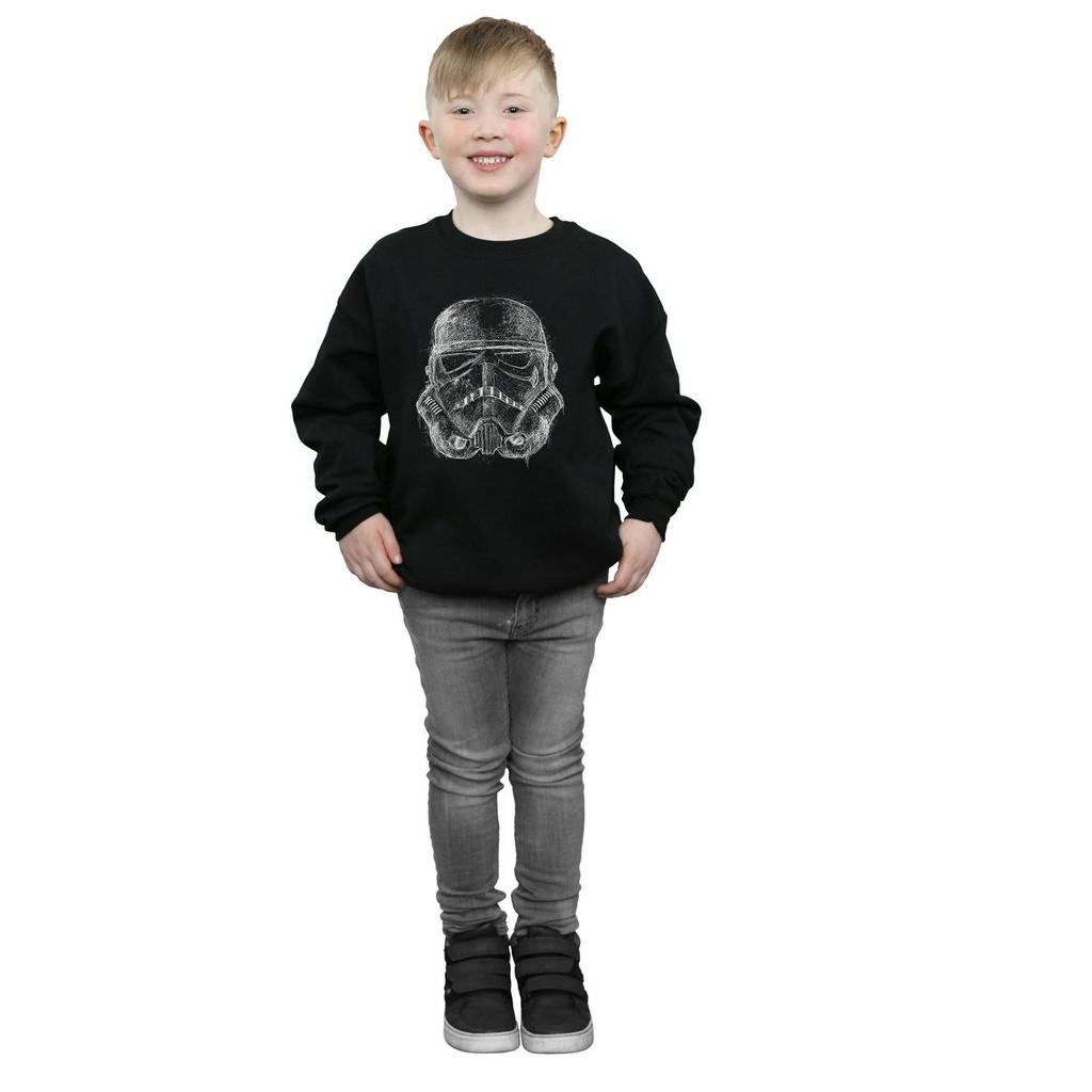 STAR WARS Boys Stormtrooper Scribble Helmet Sweatshirt