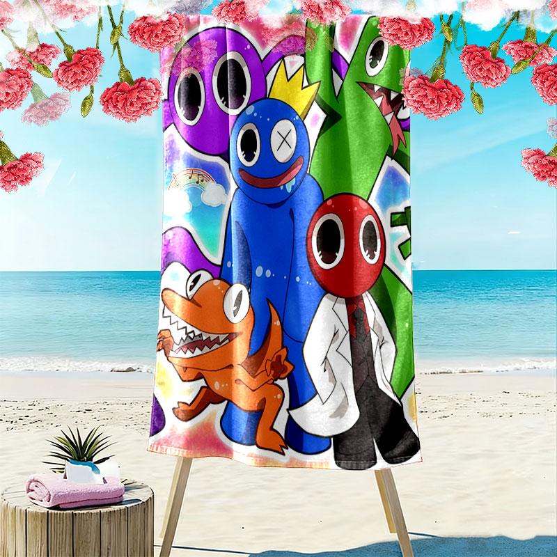Rainbow Friends Force Print Beach Towel, Large Soft Quick Dry Towel for Beach Camping Swimming