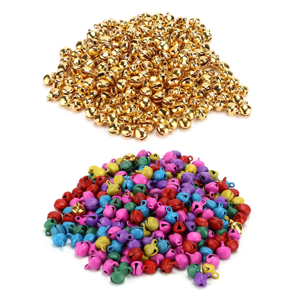 300pcs Small Bells DIY Mini Tiny Iron Jingle Bells with Hole for Craft Jewelry Festival Birthday Dec