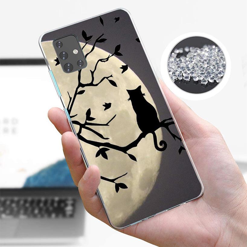 Black Cat Cartoon Cute Cover Phone Case For Samsung Galaxy A12 A22 A32 A52 A72 A02S Phone Case Note 20 Ultra 10 S10 Plus A51 A71