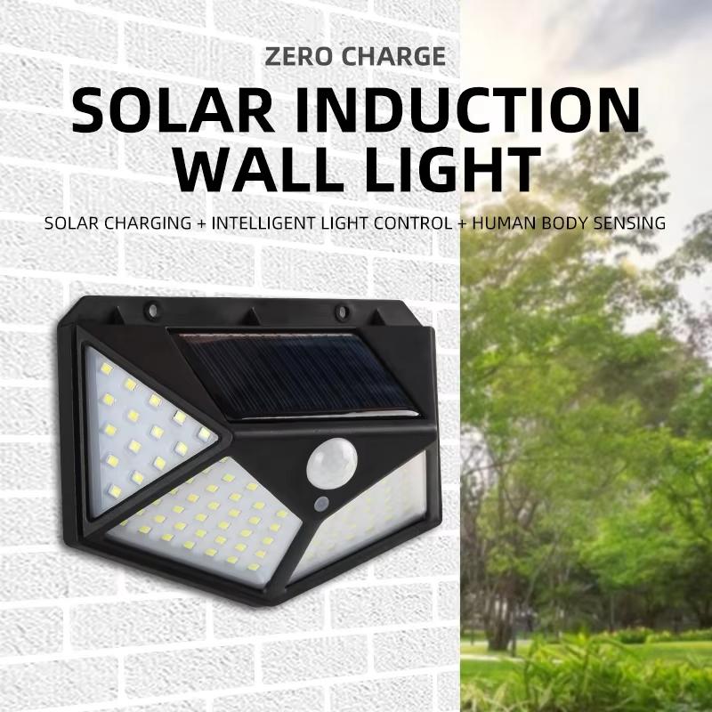 100 LED Solar Lights Outdoor Wall Lamp 3 Modes 270° Lighting Angle IP65 Waterproof Motion Sensor Security Lights Wireless Lights