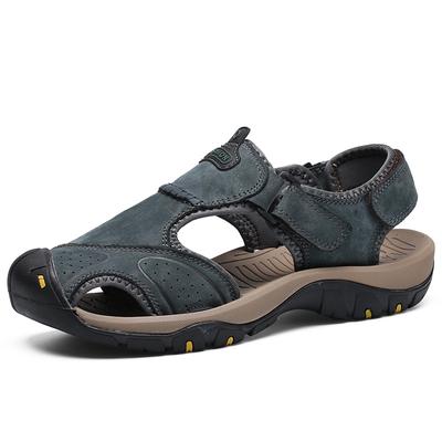 Sandali Estivi Traspiranti in Vera Pelle da Uomo Antiscivolo Ciabatte Sportive da Esterno Scarpe da Spiaggia Uomo Antiscivolo Scarpe da Passeggio per Guado