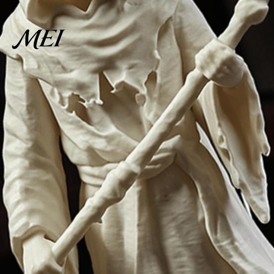 Creepy Collectible Figure Gothic Grim Reaper Figurine, 3D Printed Hooded Statue with Home Decor Sickle, Spooky Robe Decoration for Halloween