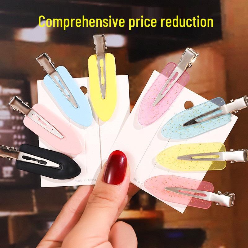 Trendy European & American Simple Duckbill Leaf Hair Clips - Seamless Bangs & Hairpins