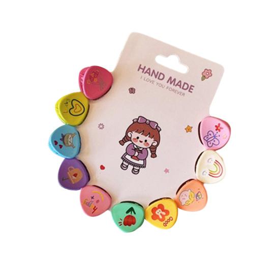

10Pcs Girl Hairpins Colorful Printed Flower Design Lightweight Soft Non-Damaging Hair Clips Bangs Fixer Hair Pins Hair C