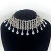 Retro European & American Fashion Water Drop Rhinestone Tassel Pendant Necklace for Women