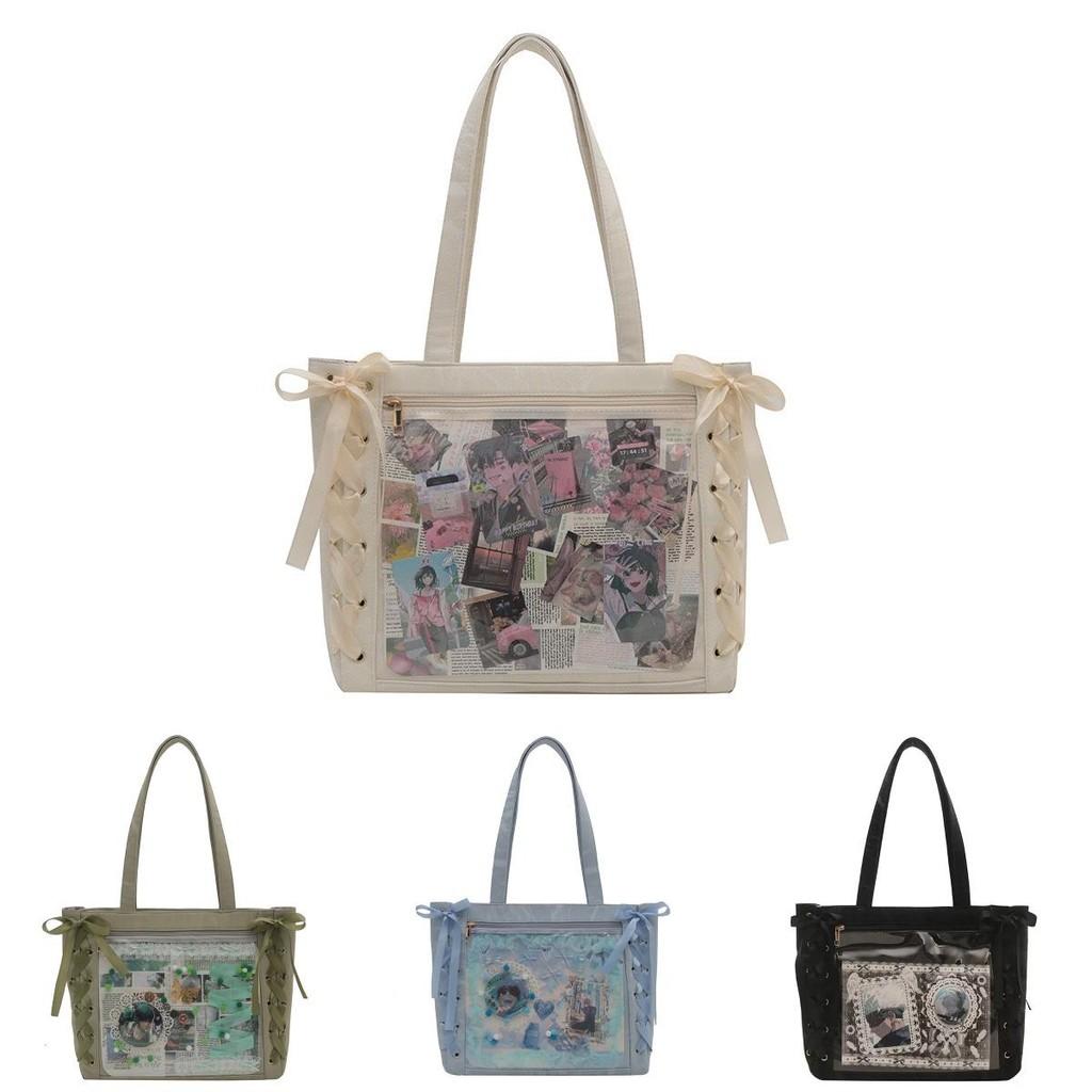 Tie Bow Itabag Large Capacity Single Shoulder Underarm Bag Cartoon Women Gift